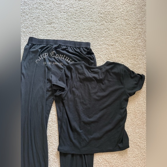 Comfy black with rhinestones juicy couture top with pants set - Picture 3 of 3